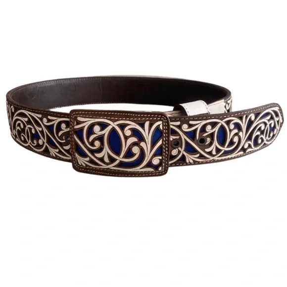 Size 38 Authentic Mexican Charro Belt & Phone Case Cinto Vaquero Unisex Western - Picture 2 of 3